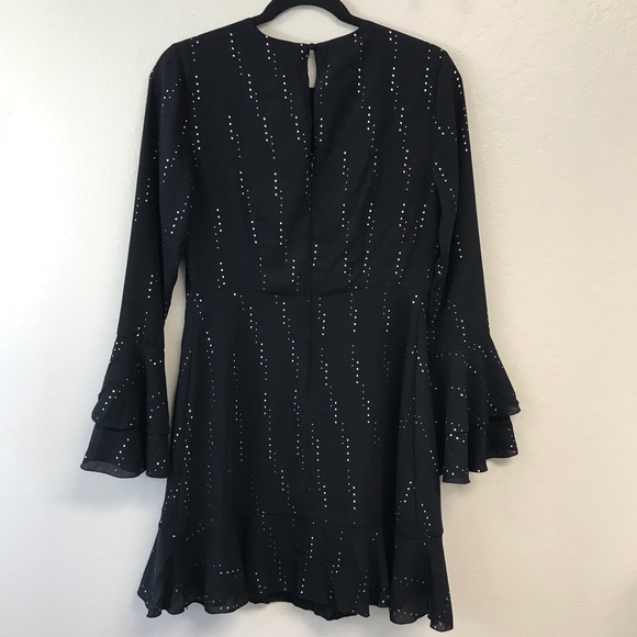 Who What Wear Dresses & Skirts - WHO WHAT WEAR JET BLACK LONG SLEEVE W/ RUFFLE S